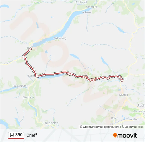 890 Bus Line Map