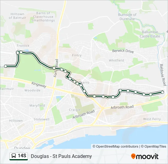 14S Bus Line Map