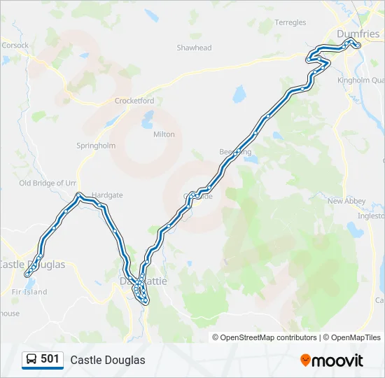 501 Bus Line Map