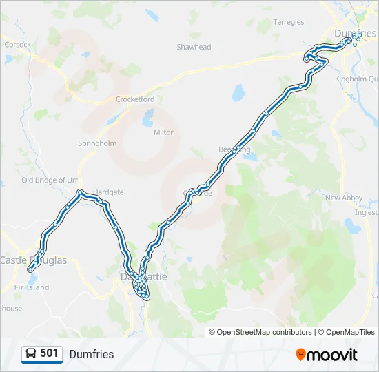 501 Bus Line Map