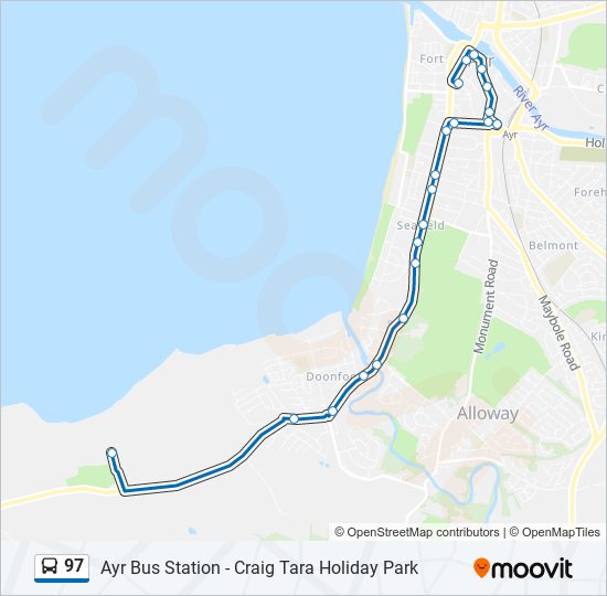 Bus 97 Route Map 97 Route: Schedules, Stops & Maps - Ayr (Updated)