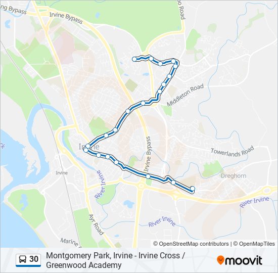 30 bus Line Map