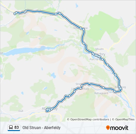 Bus 83 Route Map 83 Route: Schedules, Stops & Maps - Aberfeldy (Updated)