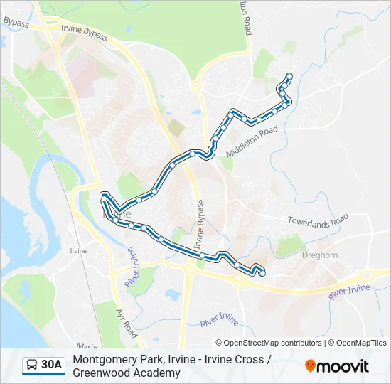30A Bus Line Map