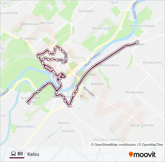 80 Bus Line Map