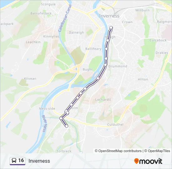 16 Bus Line Map
