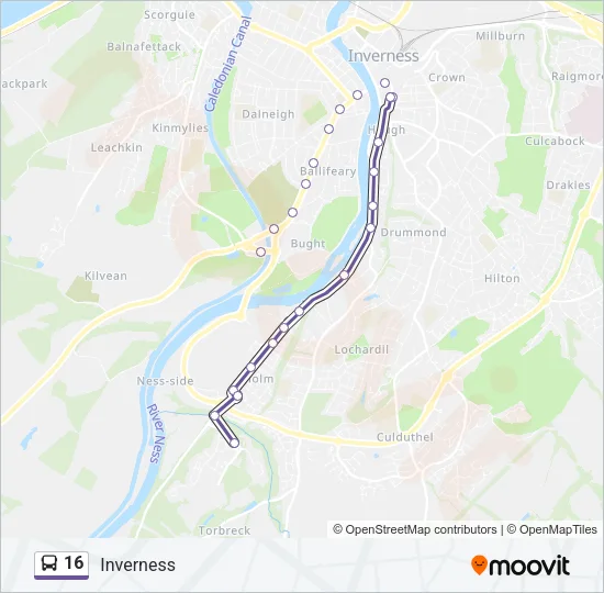 16 Bus Line Map