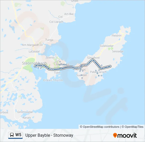 W5 Bus Line Map