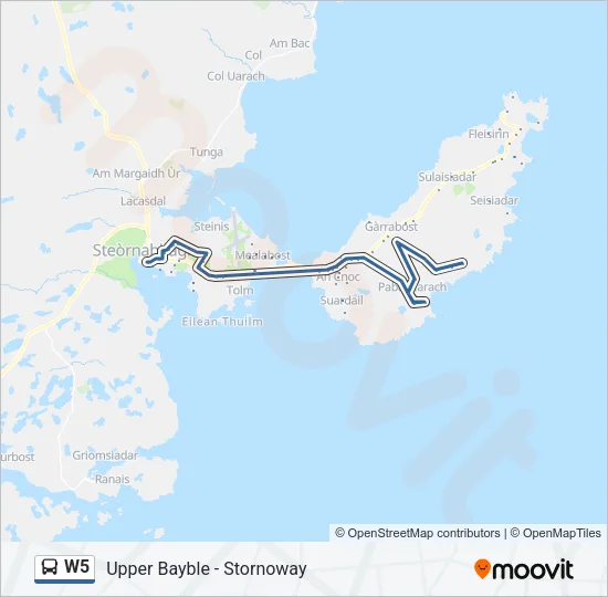 W5 Bus Line Map