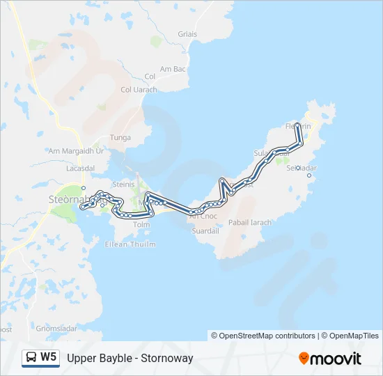 W5 Bus Line Map