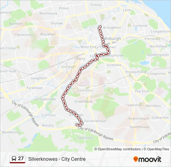 27 Route: Schedules, Stops & Maps - Canonmills (Updated)