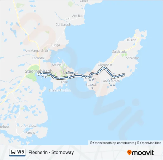 W5 Bus Line Map
