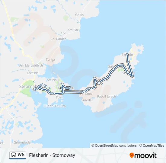 W5 Bus Line Map