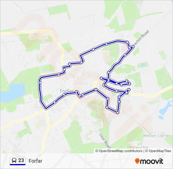 23 Route: Schedules, Stops & Maps - Forfar (Updated)