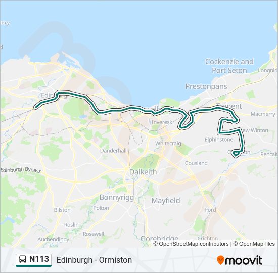 N113 bus Line Map