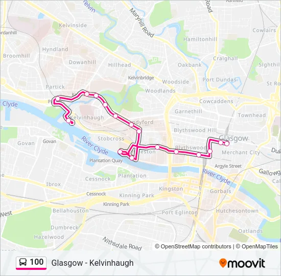 100 Bus Line Map
