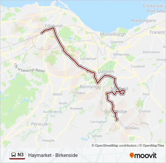 N3 Bus Line Map