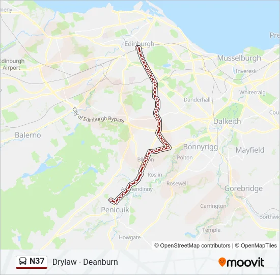 N37 Bus Line Map