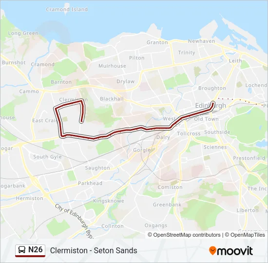 N26 Bus Line Map