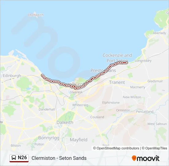 N26 Bus Line Map