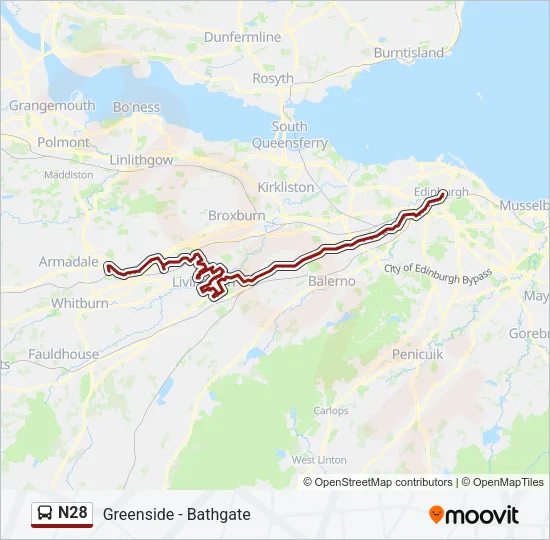 N28 Bus Line Map