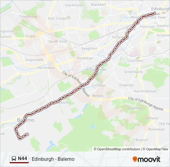 N44 Bus Line Map