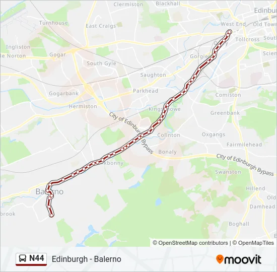 N44 Bus Line Map
