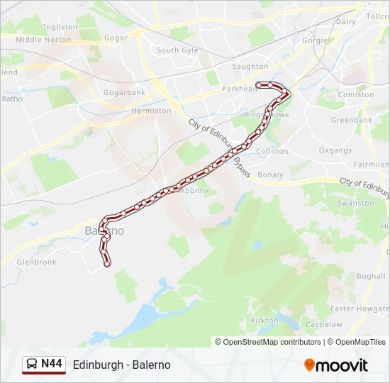 N44 Bus Line Map