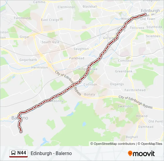 N44 Bus Line Map