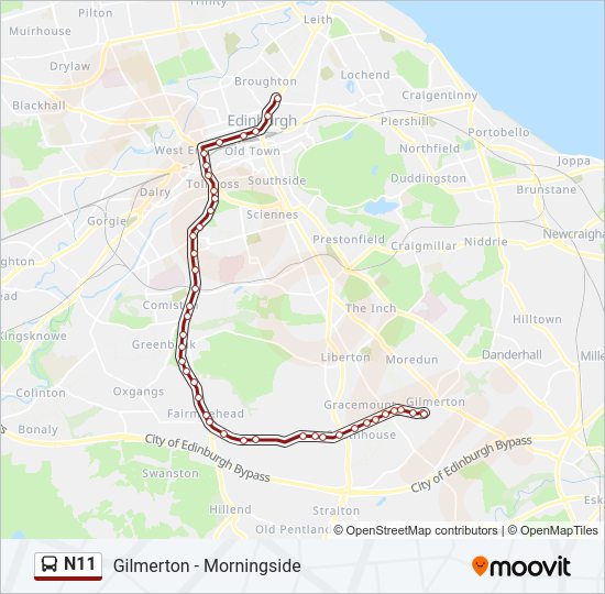 N11 Bus Line Map