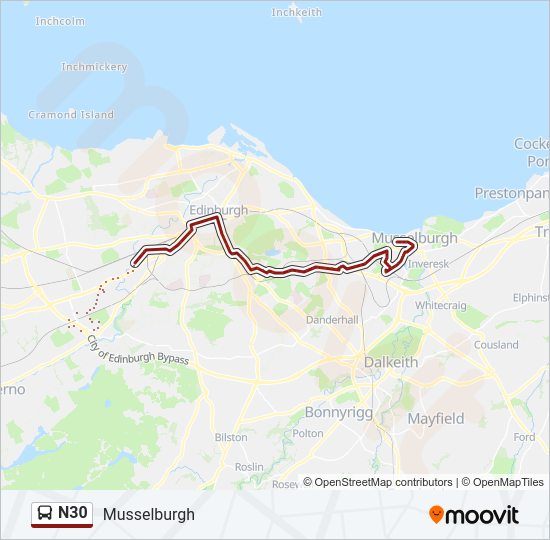 N30 Bus Line Map