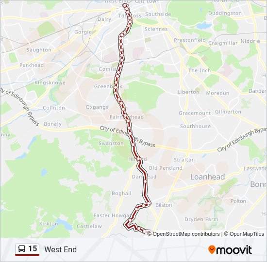 15 Bus Line Map