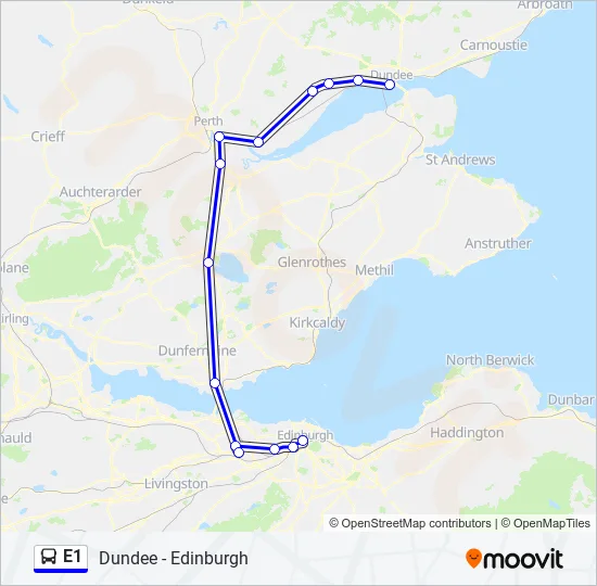 E1 Bus Line Map