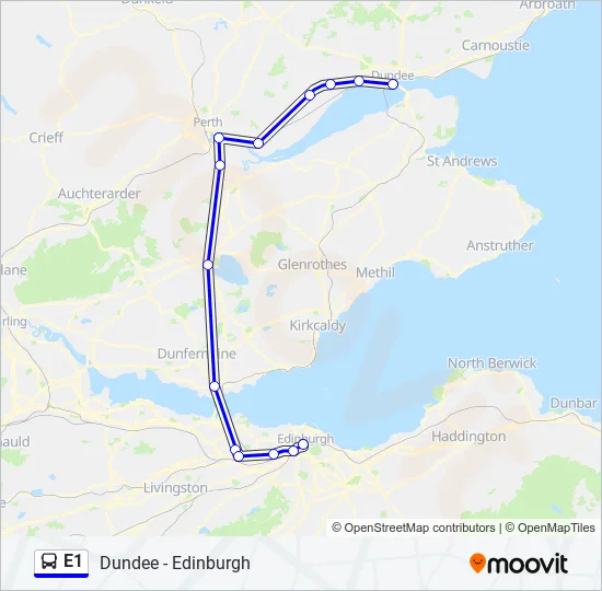 E1 Bus Line Map
