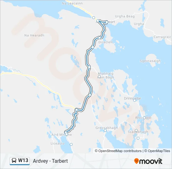 W13 Bus Line Map