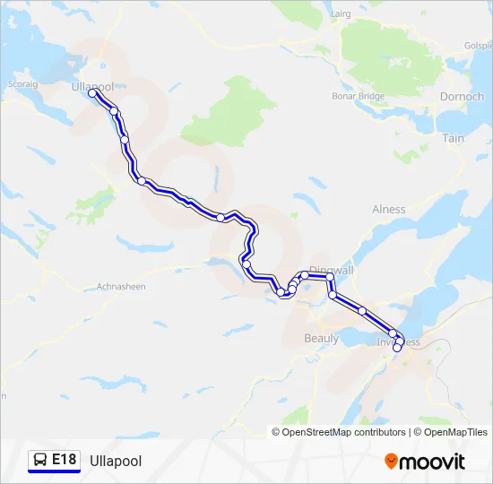 Postcode E18 1pa E18 Route: Schedules, Stops & Maps - Ullapool (Updated)