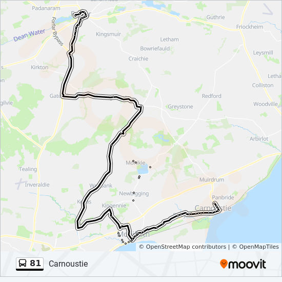 Bus 81 Route Map 81 Route: Schedules, Stops & Maps - Carnoustie (Updated)