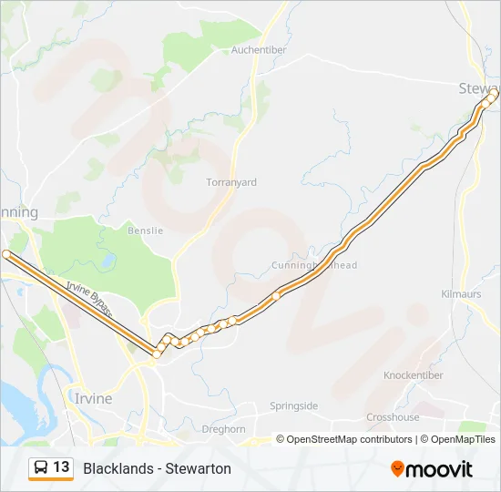 13 Bus Line Map