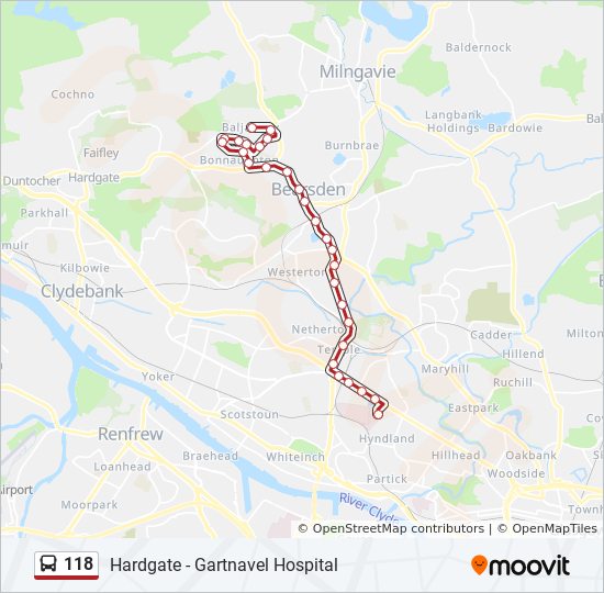 Bus 118 Route Map 118 Route: Schedules, Stops & Maps - Baljaffray (Updated)