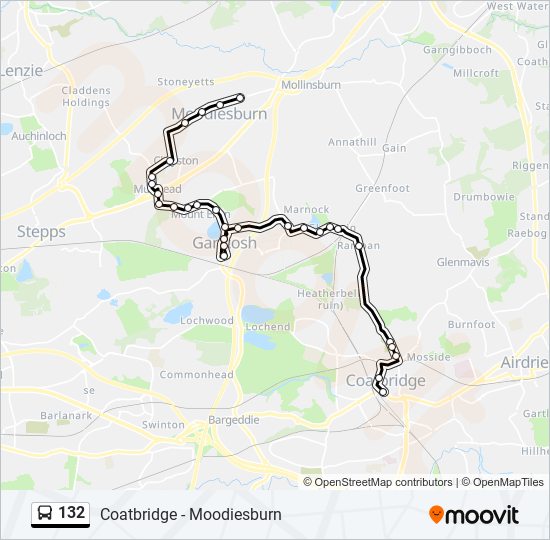 Bus 132 Route Map 132 Route: Schedules, Stops & Maps - Coatbridge (Updated)