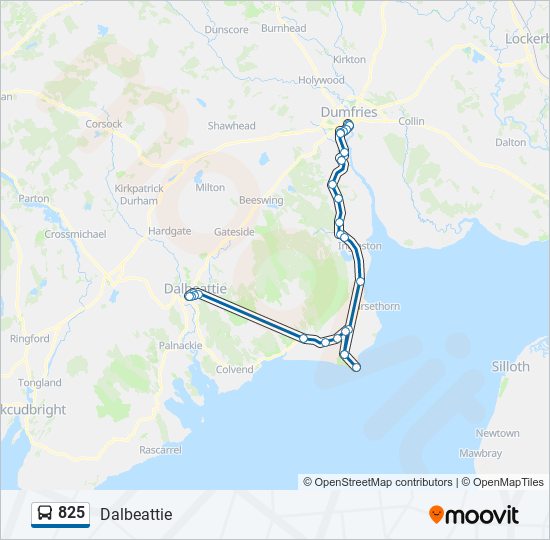 825 bus Line Map