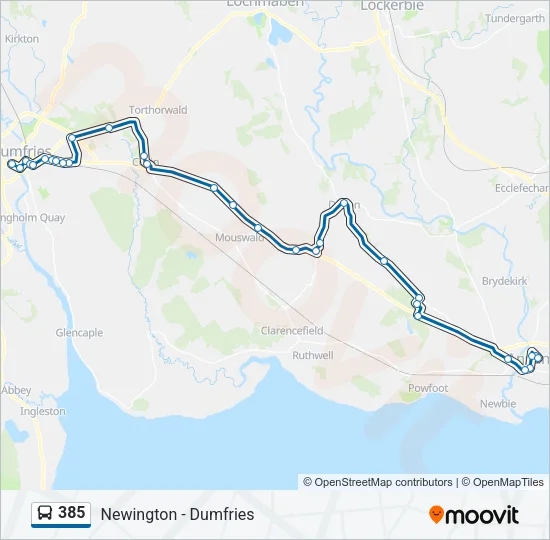 385 Bus Line Map