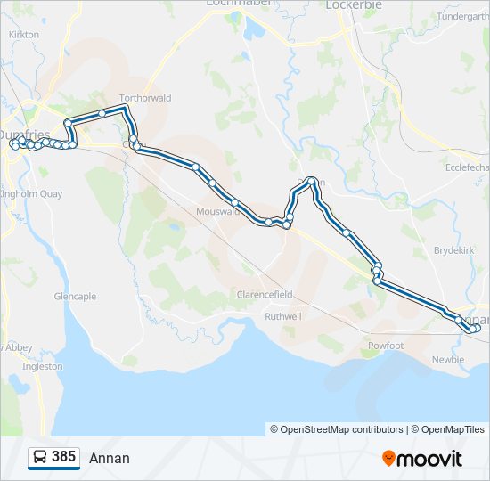 385 bus Line Map