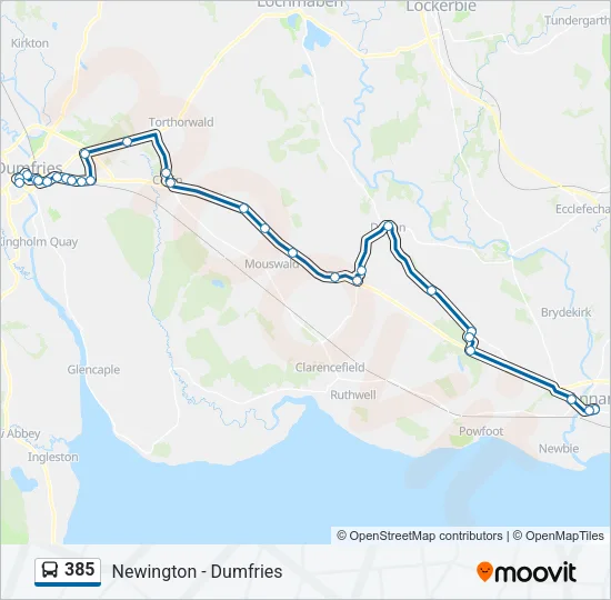 385 Bus Line Map