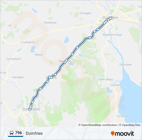 796 bus Line Map