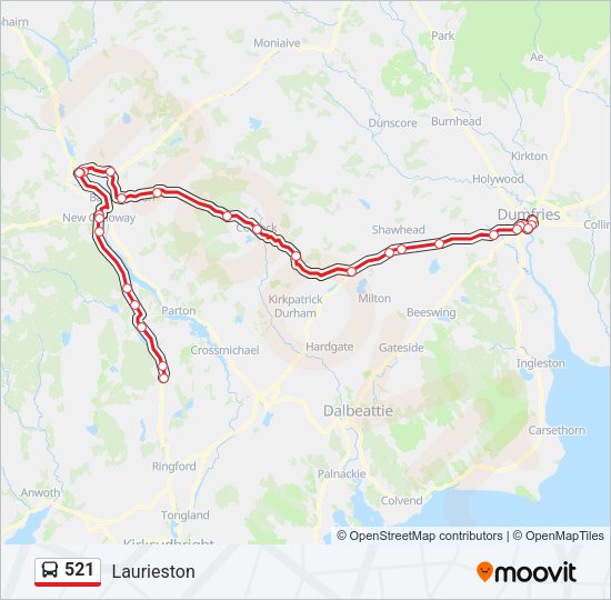 521 Bus Line Map