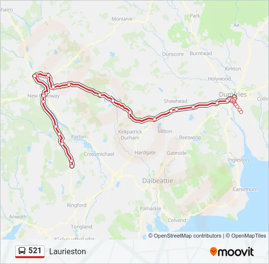 521 Bus Line Map