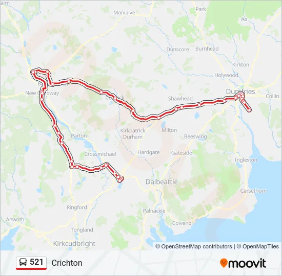 521 Bus Line Map