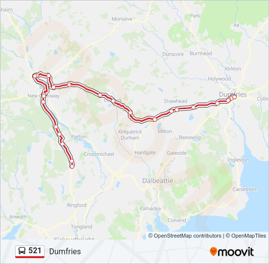 521 Bus Line Map