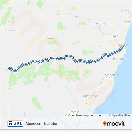 Bus 201 Route Map 201 Route: Schedules, Stops & Maps - Ballater (Updated)